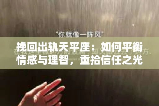 挽回出轨天平座:如何平衡情感与理智,重拾信任之光 挽回出轨天平座:如何平衡情感与理智,重拾信任之光