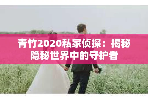 青竹2020私家侦探：揭秘隐秘世界中的守护者
