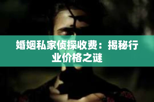 婚姻私家侦探收费：揭秘行业价格之谜