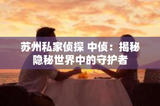 苏州私家侦探 中侦：揭秘隐秘世界中的守护者