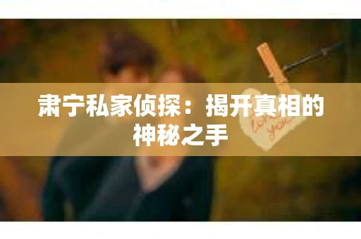 肃宁私家侦探：揭开真相的神秘之手