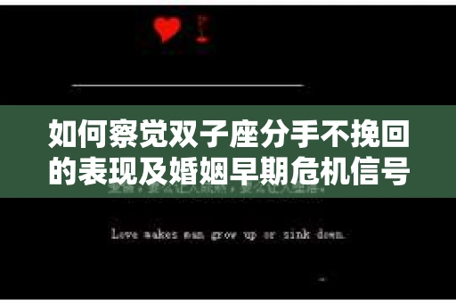 如何察觉双子座分手不挽回的表现及婚姻早期危机信号？